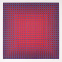 Julian Stanczak COMPOUNDED RED Screenprint - Sold for $1,792 on 05-16-2026 (Lot 473).jpg